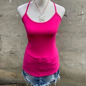 Y2K Hot Pink Lace Back Camisole